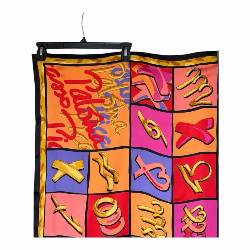 Vintage Paloma Picasso Parfums Astrological Scarf Italy 1980s Signed Designer - Picture 4 of 16